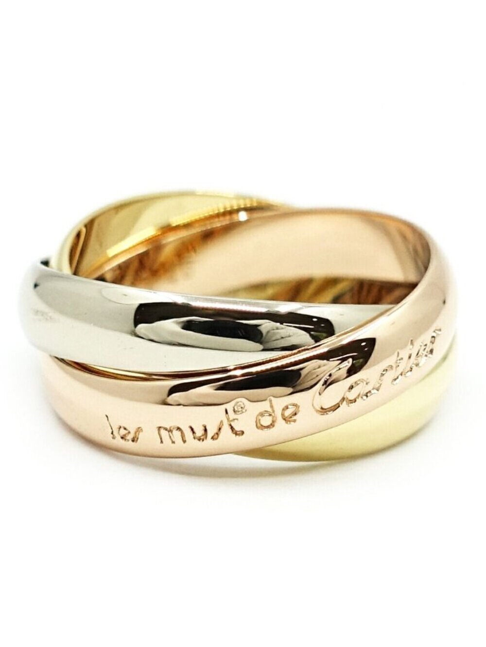 Cartier 18k Yellow Gold WG PG Trinity Ring Pinky Bullion